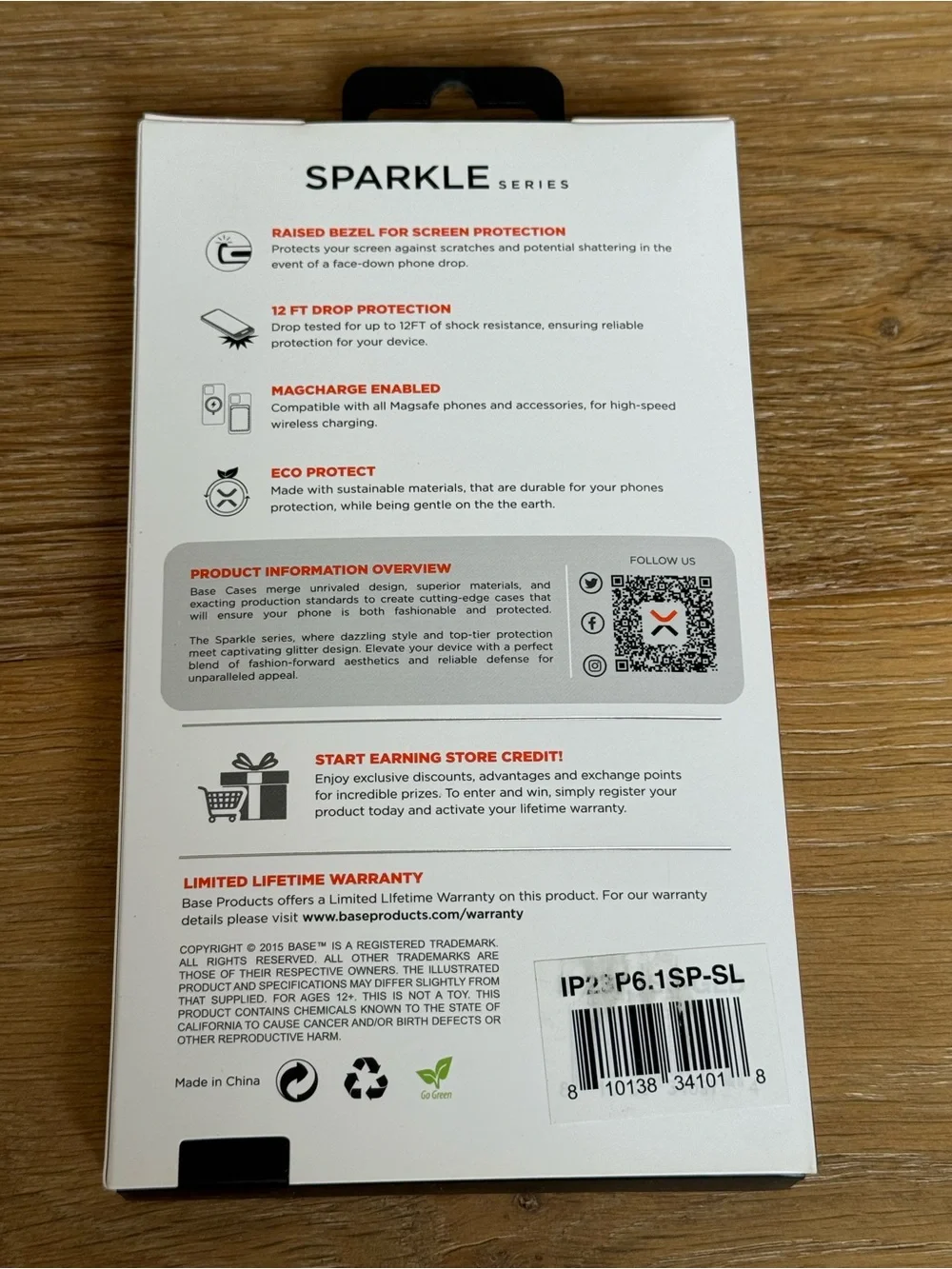 New xBase Sparkle Series iPhone 15 Pro 6.1” Case Sparkle White Clear